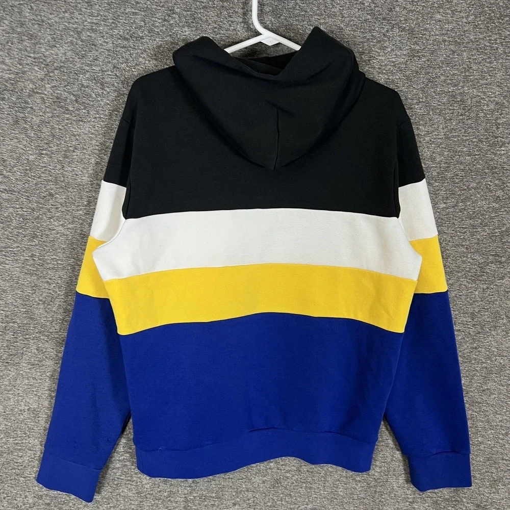 Polo Ralph‎ Lauren Hoodie Mens Medium Multicolor Stripe Pullover Fleece Logo